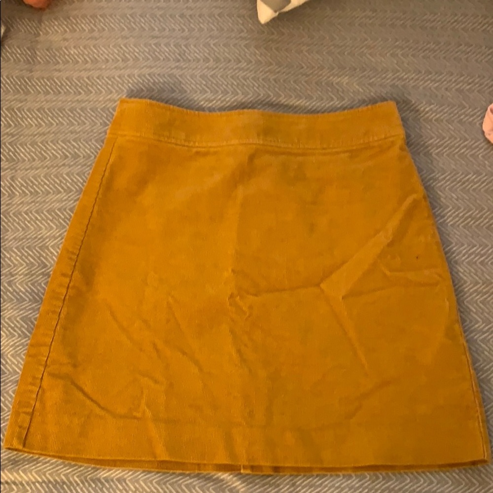J. Crew Mustard Yellow Corduroy Skirt